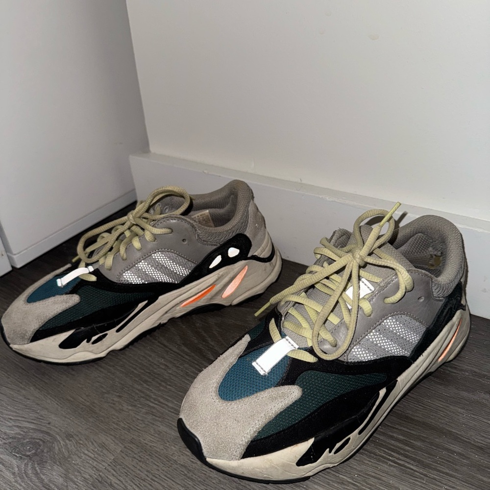 Yeezy Kids Shoes in Gray, Black, and Green